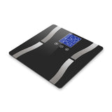 NNEAGS Glass LCD Digital Body Fat Scale Bathroom Electronic Gym Water Weighing Scales Black