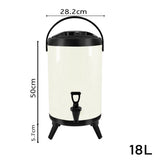 NNEAGS 4X 18L Stainless Steel Insulated Milk Tea Barrel Hot and Cold Beverage Dispenser Container with Faucet White