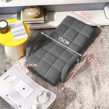 NNEAGS 2X Foldable Lounge Cushion Adjustable Floor Lazy Recliner Chair with Armrest Grey