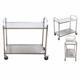 NNEAGS 2 Tier 85x45x90cm Stainless Steel Kitchen Dining Food Cart Trolley Utility Medium