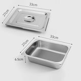 NNEAGS 6X GN Pan Full Size 1/2 GN Pan 6.5cm Deep Stainless Steel Tray With Lid