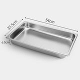 NNEAGS 6X GN Pan Full Size 1/1 GN Pan 6.5cm Deep Stainless Steel Tray