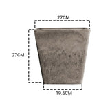 NNEAGS 27cm Sand Grey Square Resin Plant Flower Pot in Cement Pattern Planter Cachepot for Indoor Home Office