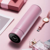 NNEAGS 2X 500ML Stainless Steel Smart LCD Thermometer Display Bottle Vacuum Flask Thermos Pink