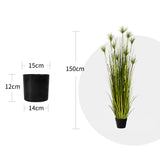 NNEAGS 150cm Green Artificial Indoor Potted Papyrus Plant Tree Fake Simulation Decorative
