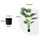NNEAGS 2X 180cm Artificial Natural Green Fan Palm Tree Fake Tropical Indoor Plant Home Office Decor