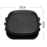 NNEAGS 2X Portable Korean BBQ Butane Gas Stove Stone Grill Plate Non Stick Coated Square