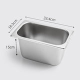 NNEAGS GN Pan Full Size 1/3 GN Pan 15cm Deep Stainless Steel Tray
