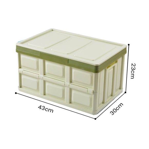NNEAGS 4X 30L Collapsible Car Trunk Storage Multifunctional Foldable Box Green