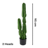 NNEAGS 4X 95cm Green Artificial Indoor Cactus Tree Fake Plant Simulation Decorative 2 Heads