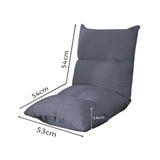 NNEAGS 2X Lounge Floor Recliner Adjustable Lazy Sofa Bed Folding Game Chair Grey