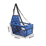 NNEAGS 2X Waterproof Pet Booster Car Seat Breathable Mesh Safety Travel Portable Dog Carrier Bag Blue