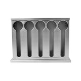 NNEAGS Stainless Steel Buffet Restaurant Spoon Utensil Holder Storage Rack 5 Holes