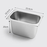 NNEAGS GN Pan Full Size 1/3 GN Pan 20cm Deep Stainless Steel Tray