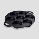 NNEAGS 2X 31.5cm Cast Iron Takoyaki Fry Pan Octopus Balls Maker 7 Hole Cavities Grill Mold
