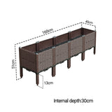 NNEAGS 160cm Raised Planter Box Vegetable Herb Flower Outdoor Plastic Plants Garden Bed with Legs Deepen