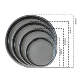 NNEAGS Round Black Steel Non-stick Pizza Tray Oven Baking Plate Pan Set