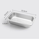 NNEAGS 2X GN Pan Full Size 1/3 GN Pan 6.5 cm Deep Stainless Steel Tray