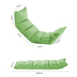 NNEAGS 4X Foldable Tatami Floor Sofa Bed Meditation Lounge Chair Recliner Lazy Couch Green