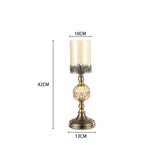 NNEAGS 42cm Glass Candle Holder Candle Stand Glass/Metal