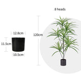 NNEAGS 120cm Artificial Natural Green Dracaena Dragon Tree Fake Tropical Indoor Plant Home Office Decor