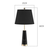 NNEAGS 2X 68cm Black Marble Bedside Desk Table Lamp Living Room Shade with Cone Shape Base