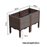 NNEAGS 2X 80cm Raised Planter Box Vegetable Herb Flower Outdoor Plastic Plants Garden Bed with Legs Deepen