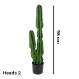 NNEAGS 2X 95cm Green Artificial Indoor Cactus Tree Fake Plant Simulation Decorative 2 Heads