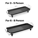 NNEAGS 48cm 68cm Electric BBQ Grill Teppanyaki Tough Non-Stick Surface Hot Plate Kitchen Bundle