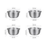 NNEAGS Stainless Steel Nesting Basin Colander Perforated Kitchen Sink Washing Bowl Metal Basket Strainer Set of 4