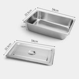 NNEAGS GN Pan Full Size 1/1 GN Pan 15cm Deep Stainless Steel Tray With Lid