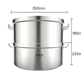 NNEAGS 2X 304 Stainless Steel Steamer With 2 Tiers Top Food Grade 35*22cm