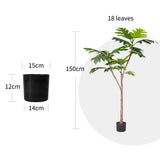 NNEAGS 2X 150cm Artificial Natural Green Split-Leaf Philodendron Tree Fake Tropical Indoor Plant Home Office Decor