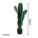 NNEAGS 2X 70cm Green Artificial Indoor Cactus Tree Fake Plant Simulation Decorative 5 Heads