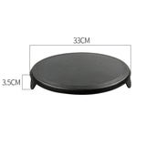 NNEAGS 2X 33CM Reversible Round Cast Iron Induction Crepes Pan Baking Cookie Pancake Pizza Bakeware
