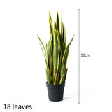 NNEAGS 50cm Artificial Indoor Yellow Edge Tiger Piran Fake Decoration Tree Flower Pot Plant
