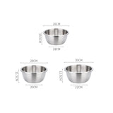 NNEAGS 2X 3Pcs Deepen Matte Stainless Steel Stackable Baking Washing Mixing Bowls Set Food Storage Basin