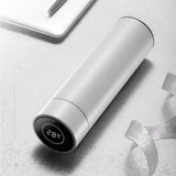 NNEAGS 2X 500ML Stainless Steel Smart LCD Thermometer Display Bottle Vacuum Flask Thermos White