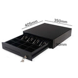 NNEAGS 2X Black Heavy Duty Cash Drawer Electronic 4 Bills 8 Coins Cheque Slot Tray Pos 350