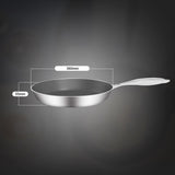NNEAGS Stainless Steel Fry Pan 36cm Frying Pan Induction FryPan Non Stick Interior
