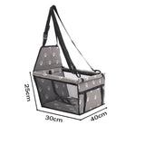 NNEAGS Waterproof Pet Booster Car Seat Breathable Mesh Safety Travel Portable Dog Carrier Bag Grey