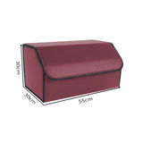 NNEAGS Leather Car Boot Collapsible Foldable Trunk Cargo Organizer Portable Storage Box Red Large