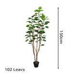 NNEAGS 150cm Green Artificial Indoor Pocket Money Tree Fake Plant Simulation Decorative