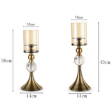 NNEAGS 43cm 38cm Glass Candle Holder Candle Stand Glass/Metal