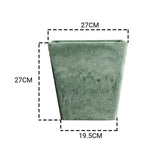 NNEAGS 27cm Green Grey Square Resin Plant Flower Pot in Cement Pattern Planter Cachepot for Indoor Home Office
