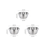 NNEAGS 2X 3Pcs Deepen Polished Stainless Steel Stackable Baking Washing Mixing Bowls Set Food Storage Basin
