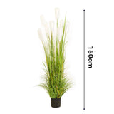 NNEAGS 150cm Green Artificial Indoor Potted Reed Grass Tree Fake Plant Simulation Decorative