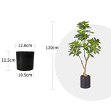 NNEAGS 120cm Artificial Natural Green Schefflera Dwarf Umbrella Tree Fake Tropical Indoor Plant Home Office Decor