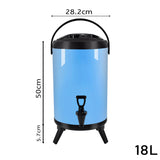 NNEAGS 2X 18L Stainless Steel Insulated Milk Tea Barrel Hot and Cold Beverage Dispenser Container with Faucet Blue