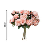 NNEAGS 4 Bunch Artificial Silk Rose 9 Heads Flower Fake Bridal Bouquet Table Decor Champion